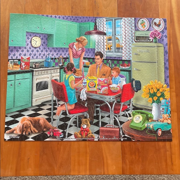 White Mountain Breakfast Table Retro Kitchen Family Puzzle Jigsaw 1000 Pieces - Picture 3 of 12